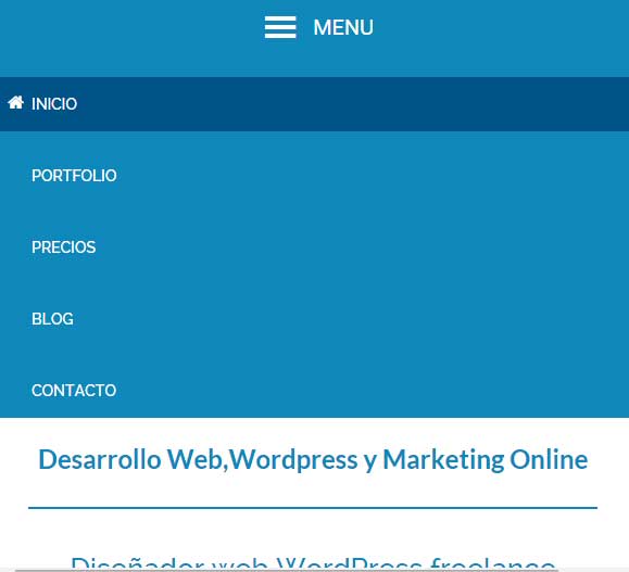 Icono en menú de navegación móvil